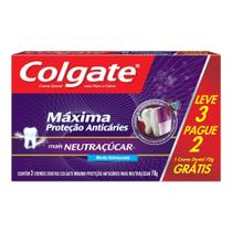 Creme Dental Colgate Máxima Proteção Anticáries Mais Neutraçúcar 70g cada Leve 3 Pague 2 Creme Dental Colgate Máxima Proteção Anticáries Mais Neutraçúcar 70g cada Leve 3 Pague 2
