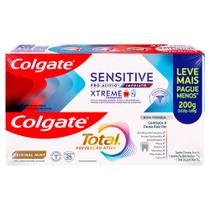 Creme Dental Colgate Sensitive Pro Alívio Imediato XTREME 110g e Creme Dental Colgate Total Original Mint 90g Creme Dental Colgate Sensitive Pro Alívio Imediato XTREME 110g e Creme Dental Colgate Total Original Mint 90g