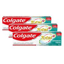 Creme Dental Colgate Total 12 Advanced Fresh Gel 90g Kit com três unidades