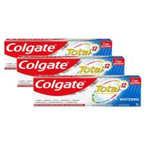 Creme Dental Colgate Total 12 Whitening 90g Kit com três unidades