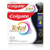 Creme Dental Colgate Total Prevenção Ativa Carvão Ativado 4 Unidades de 90g Creme Dental Colgate Total Prevenção Ativa Carvão Ativado 4 Unidades de 90g
