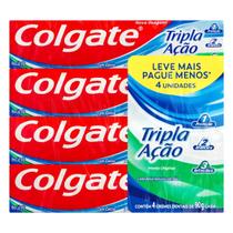 Creme Dental Colgate Tripla ação Leve + Pague - Com 4 Un 90g