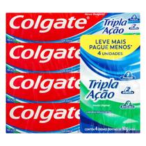Creme Dental Colgate Tripla Ação Leve + Pague - Com 4 Un 90G