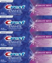 Creme dental Crest 3D White Radiant Mint 76 g pacote com 4