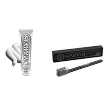 Creme dental e escova de dentes Marvis Whitening Mint 110 ml Creme dental e escova de dentes Marvis Whitening Mint 110 ml