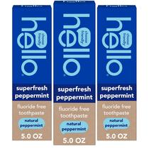 Creme dental hello Superfresh Peppermint sem flúor 425 ml