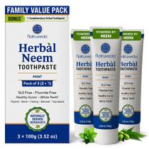 Creme dental herbal de neem Natruveda 3x100 g sem flúor Creme dental herbal de neem Natruveda 3x100 g sem flúor