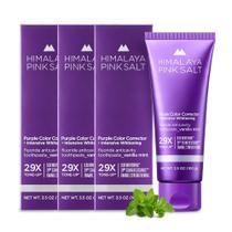 Creme Dental Himalaya Pink Salt Purple Color Corrector - Kit com 3 Unidades de 100ml Creme Dental Himalaya Pink Salt Purple Color Corrector - Kit com 3 Unidades de 100ml