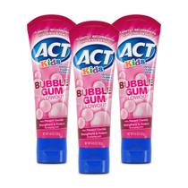 Creme Dental Infantil ACT Kids Bubble Gum 3x130g Anticárie Creme Dental Infantil ACT Kids Bubble Gum 3x130g Anticárie