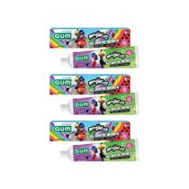 Creme Dental Infantil Gum 50G Miraculous Chiclete- Kit C/3Un