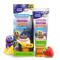 Creme dental infantil GuruNanda 119 ml sem flúor sabor morango Creme dental infantil GuruNanda 119 ml sem flúor sabor morango