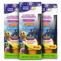 Creme dental infantil GuruNanda 3 unidades 119 g sem flúor Creme dental infantil GuruNanda 3 unidades 119 g sem flúor