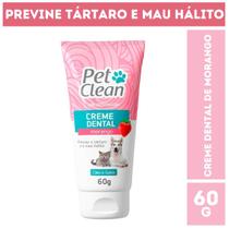 Creme Dental Morango Pet Clean para Cães e Gatos- 60 gr