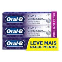CREME DENTAL ORAL-B 3D WHITE 70g 3 UNIDADES