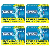Creme Dental Oral-B 4 em 1 - 70g - 4 Pacotes com 6 unidades cada