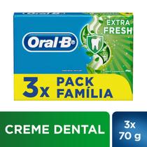 creme Dental Oral-B Extra Fresh com 3 Unidades 70g