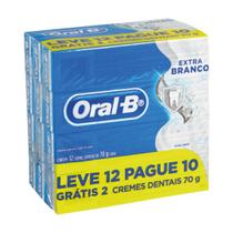 Creme Dental OralB Extra Branco Pasta de Dentes Pacote 12 X 70G Creme Dental OralB Extra Branco Pasta de Dentes Pacote 12 X 70G