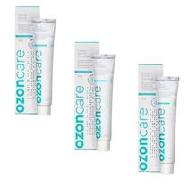 Creme dental ozonizado vegano s fluor dente sensivel kit 3un