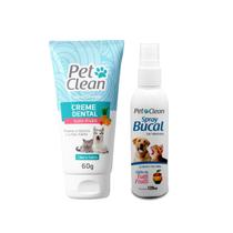 Creme Dental Para Cachorro 60g +Spray Bucal Pet Clean 120 Ml