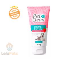 Creme Dental Pet Clean Sabor Morango para Cães e Gatos 60 g