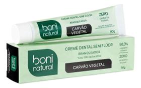 Creme Dental Sem Fluor Menta e Carvão 90g Vegano Boni Natural