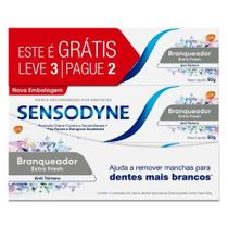 Creme Dental Sensodyne Branqueador Extra Fresh 50g Embalagem com 3 Unidades Creme Dental Sensodyne Branqueador Extra Fresh 50g Embalagem com 3 Unidades