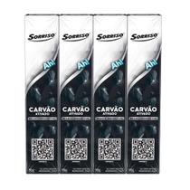 Creme Dental Sorriso Carvão Ativado 4 unidades de 90g