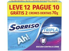 Creme Dental Sorriso Tripla Limpeza Completa 70g 12 Unidades Creme Dental Sorriso Tripla Limpeza Completa 70g 12 Unidades