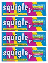 Creme Dental Squigle Jr Framboesa Sem Flúor 4 Unidades