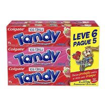 Creme Dental Tandy Morango + Tutti Frutti 50g Leve 6 Pague 5 - Embalagem com 6 Unidades