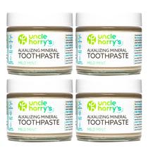 Creme dental Uncle Harry's Mild Mint Remineralizante 3 oz, pacote com 4