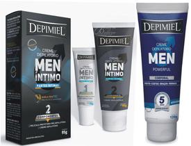 Creme depilatorio depimiel masculino kit corporal + intimo