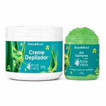 Creme Depilatório para o Corpo Pernas Axilas Virilhas Peles Normais e Secas - Com Aloe Vera 250gr + Gel Calmante Pós Dep Creme Depilatório para o Corpo Pernas Axilas Virilhas Peles Normais e Secas - Com Aloe Vera 250gr + Gel Calmante Pós Dep