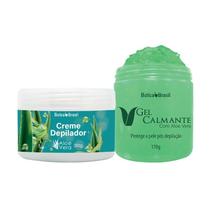 Creme Depilatório para o Corpo Pernas Axilas Virilhas Peles Normais e Secas - Com Aloe Vera 250gr + Gel Calmante Pós Dep