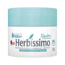 Creme Desodorante Antiperspirante Sem Perfume 55g Herbíssimo