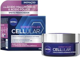 Creme Facial Antirrugas Nivea Cellular Hialurônico Noite 50ml Creme Facial Antirrugas Nivea Cellular Hialurônico Noite 50ml