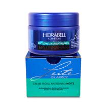 Creme Facial Hidratante Antissinais e Antirrugas Noturno Leite de Arroz Noite Skincare Pele De Porcelana Hidrabell 50g