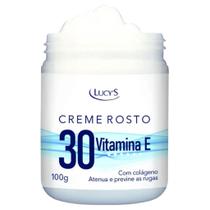 Creme Facial Lucys 30 Vitamina E Colágeno 100g Antirrugas Linhas de Expressão Creme Facial Lucys 30 Vitamina E Colágeno 100g Antirrugas Linhas de Expressão