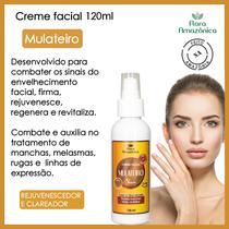 Creme Facial - Mulateiro - Clareia manchas e rugas, ideal para peles mistas - 120ml