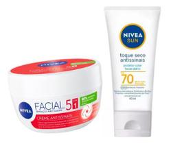 Creme Facial Nivea Antissinais E Protetor Solar Nivea Fps60