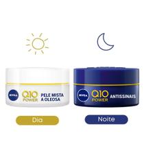 Creme Facial Noturno Power Q10 + Power Dia Antirugas Pele Mista Oleosa