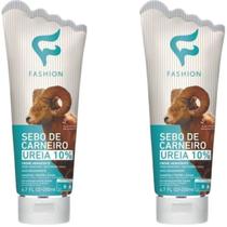 Creme Fashion Sebo de Carneiro Ureia 10% Bisnaga 200ml Kit 2 Unidades