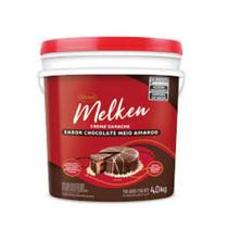 Creme Ganache Melken sabor Chocolate meio amargo em Balde 4kg