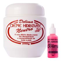 Creme Hidratante Corporal Delima Neutro + 2 Loção para Tratamento de Rachaduras nos Pés Milagroso Delima