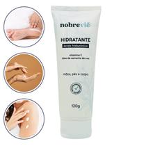 Creme Hidratante Corporal Mãos Pés com Ácido Hialurônico Vitamina E Semente de Uva 120g Nobrevié Pele Macia Sedosa