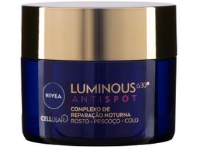 Creme Hidratante Facial Nivea Complexo de Reparação Noturna Luminous 630 Antispot Ácido Hialurônico 50ml