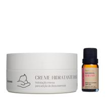 Creme Hidratante Neutro e Óleo Essencial Gerânio Via Aroma Anti-idade