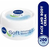 Creme Hidratante Nivea Soft Para Rosto Corpo Mãos 196g/200ml