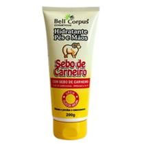 Creme Hidratante Pés e Mãos Sebo de Carneiro Com Ureia e óleo de Argan 200g - Bell Corpus