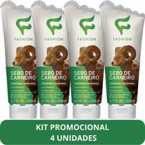 Creme Hidratante Tradicional Fashion Sebo de Carneiro Bisnaga 200ml Kit 4